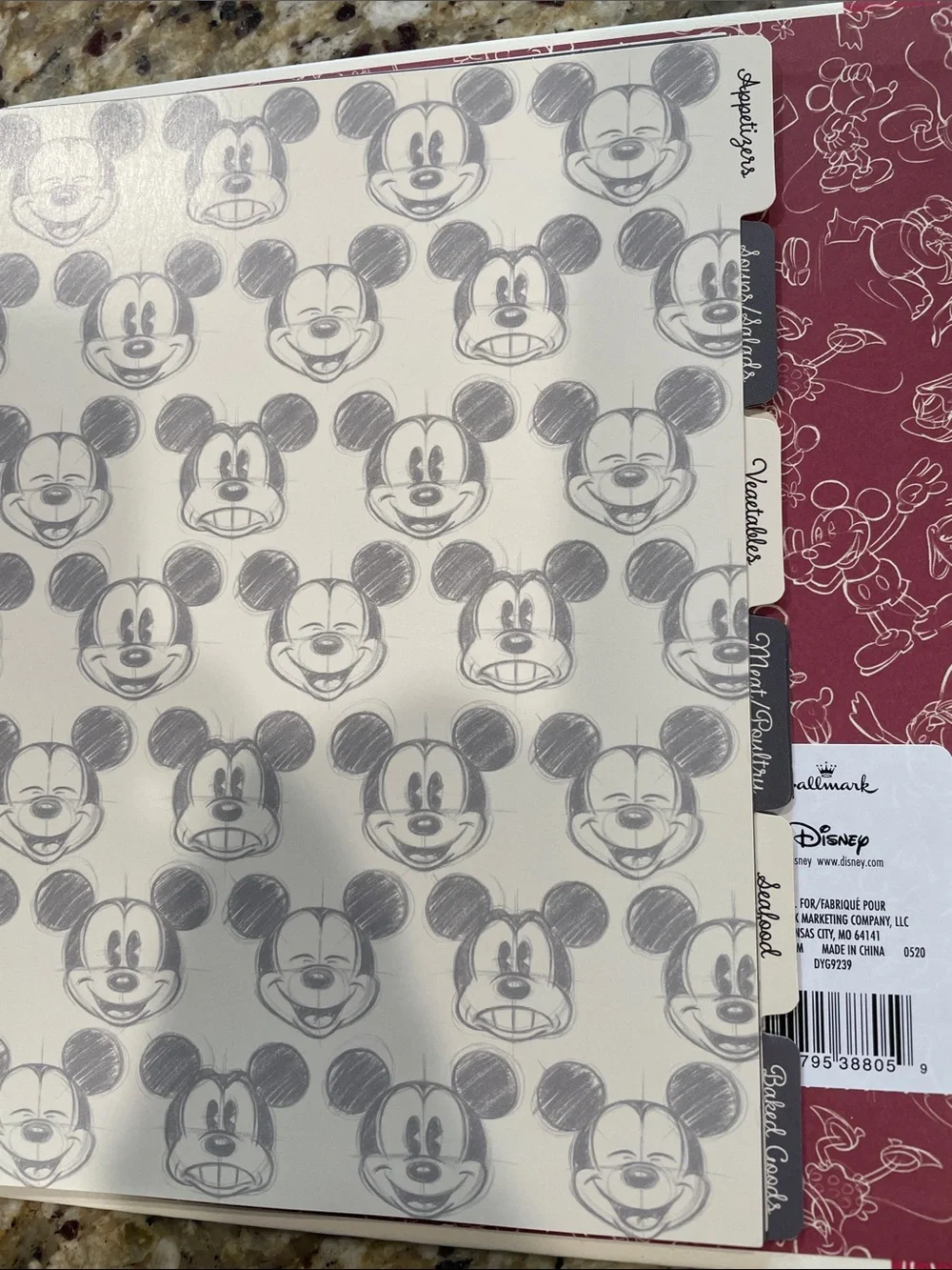 Disney Mickey Mouse Chef Recipe Binder in White and Pink